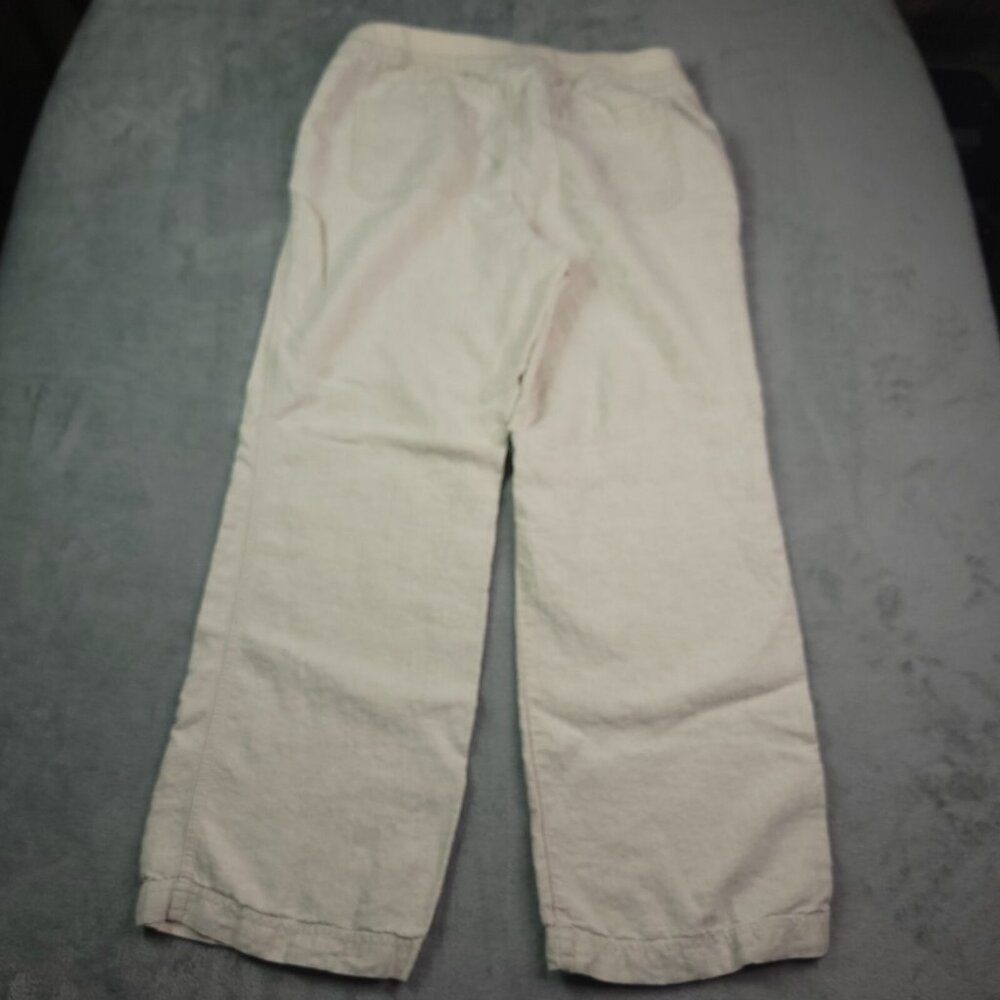 Chicos Womens Linen Pants 12 (2) Relaxed Beige Casual Beach Mid Rise - Picture 3 of 7